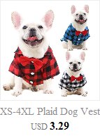 Chaleco a cuadros XS-4XL para perro, camisa para mascotas, ropa de primavera y verano para perros, trajes para mascotas, Chihuahua, Bulldog francés