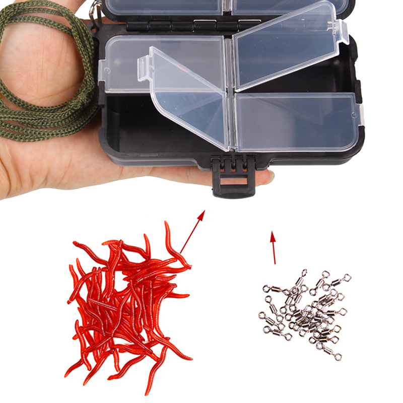 Caja de Pesca con mosca, estuche de almacenamiento de plástico, señuelo, cuchara, gancho, aparejos de cebo, conector, cajas de aparejos de Pesca impermeables, color negro