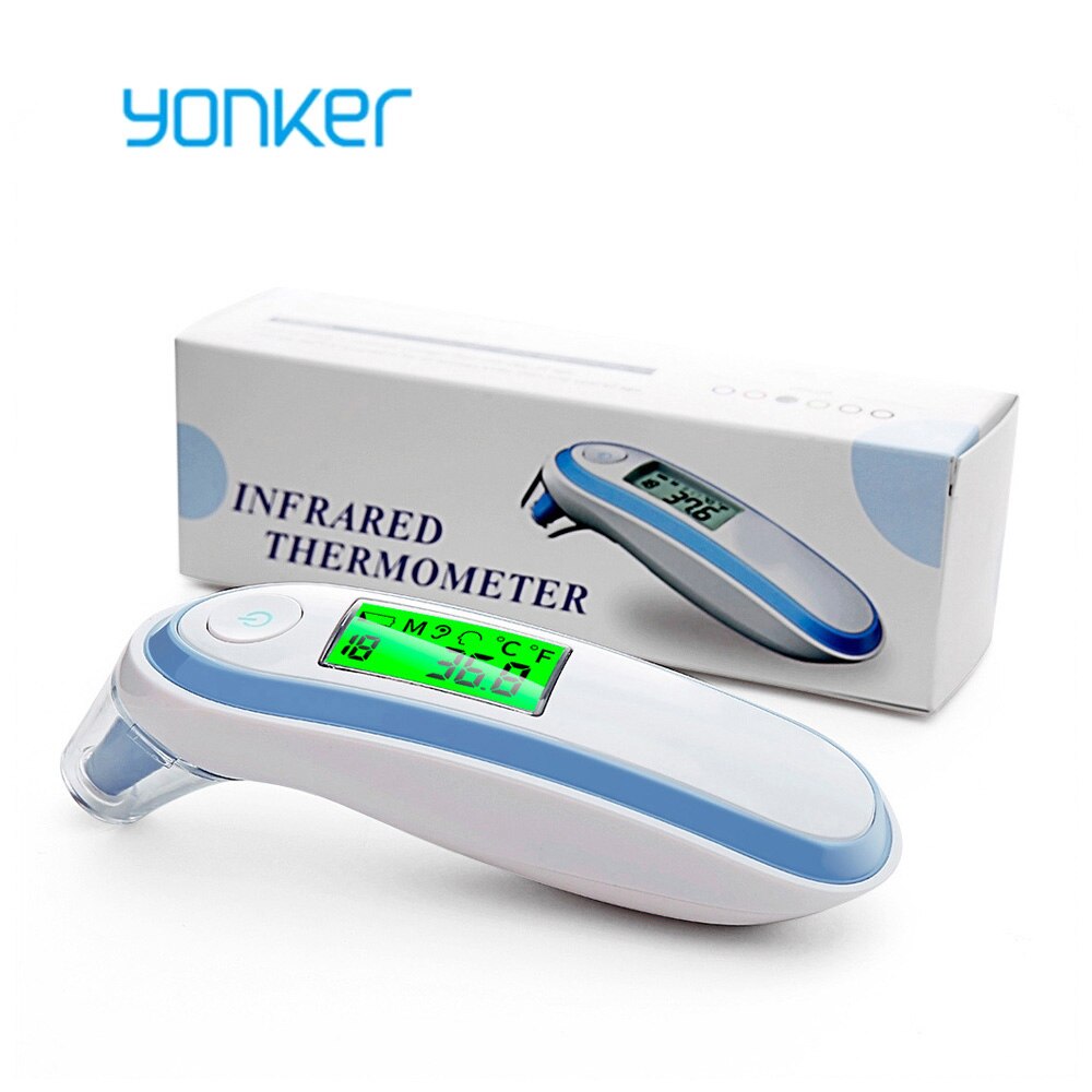 Yonker-termómetro Digital infrarrojo con pantalla LCD para niños, medidor de temperatura corporal sin contacto para frente, oreja, cuerpo de adulto