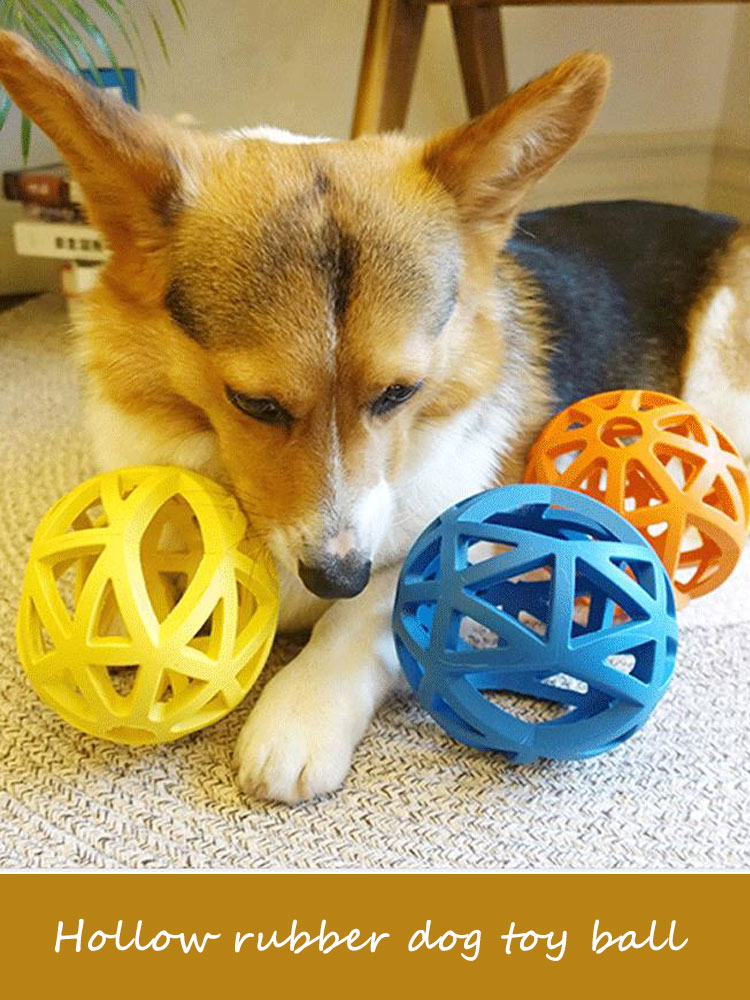 Juguetes de goma para perros medianos y grandes, bolas huecas resistentes a las mordeduras, accesorios suaves divertidos para perros, envío directo