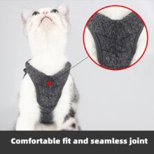Cinturón ajustable antiescape para gatos pequeños, arnés ligero y transpirable, chaleco suave para mascotas, arnés de cableado, cinturón de tracción para caminar
