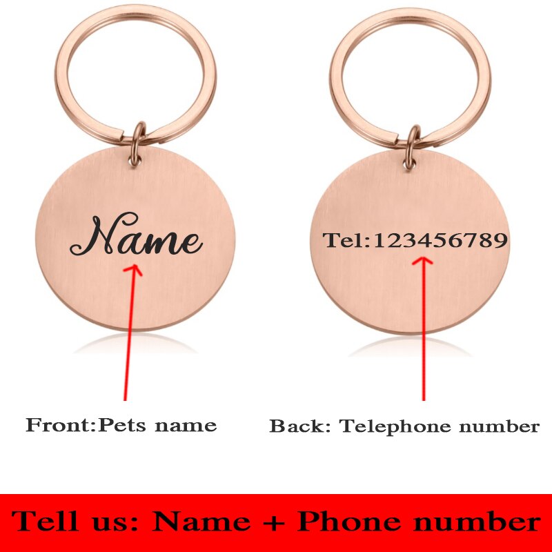 Collar de identificación personalizado para perro y gato, colgante de nombre con grabado gratis, hueso, accesorio para cachorro