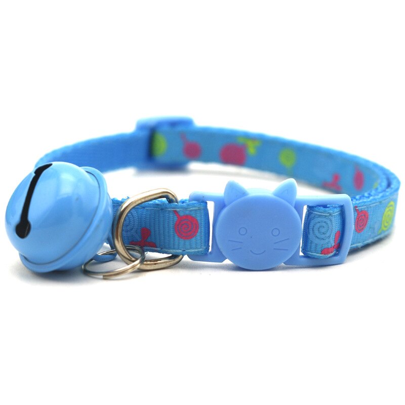 KOMMILFE-Collar de color caramelo para gatos, Collar ajustable de 19-32cm de largo, con campana, para cachorros y perros pequeños
