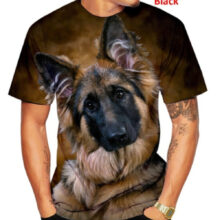 Camiseta de poliéster con estampado de perro para hombre, ropa harajuku Unisex, bonita, Pastor Alemán, nueva moda