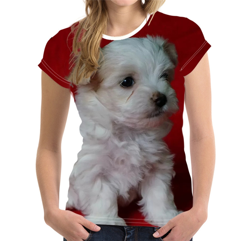 Camiseta con estampado de perro en 3d para mujer, Top de manga corta Harajuku con cuello redondo de Animal, Camiseta informal Unisex de secado rápido 6xl