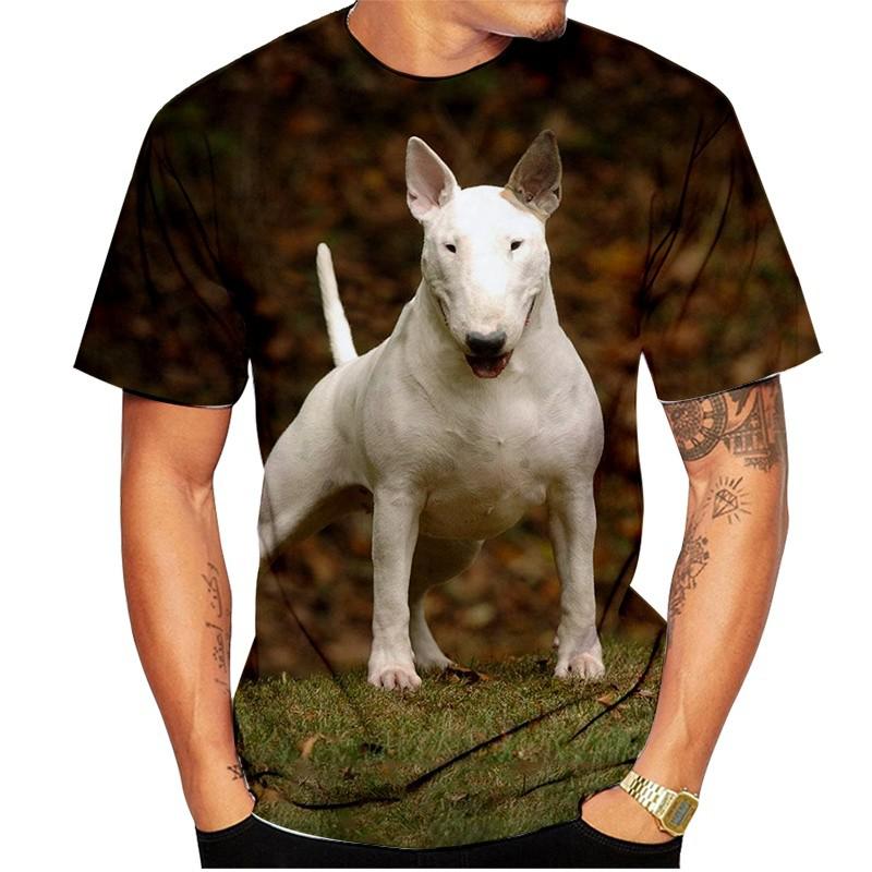 Camisetas con estampado 3d de Bull Terrier para hombre y mujer, ropa deportiva ligera y transpirable, con patrones divertidos de perros, novedad