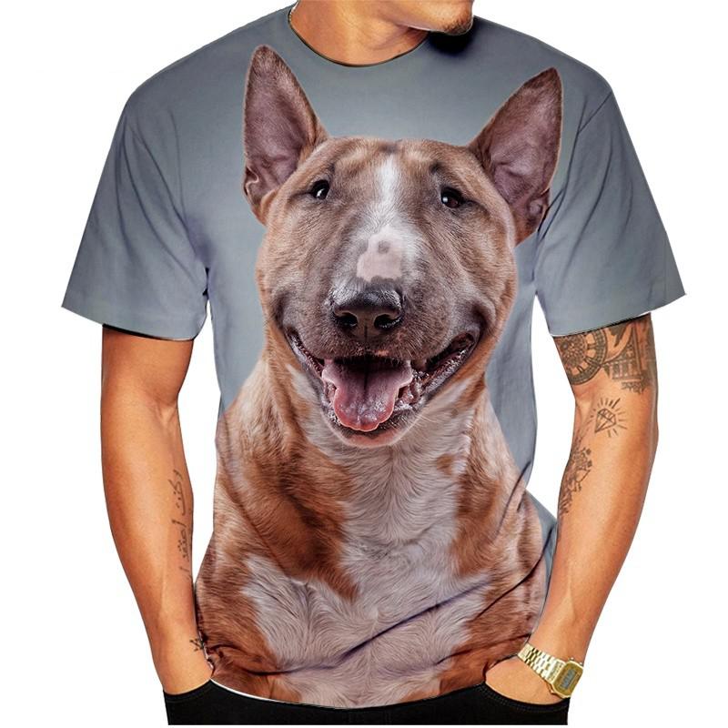 Camisetas con estampado 3d de Bull Terrier para hombre y mujer, ropa deportiva ligera y transpirable, con patrones divertidos de perros, novedad