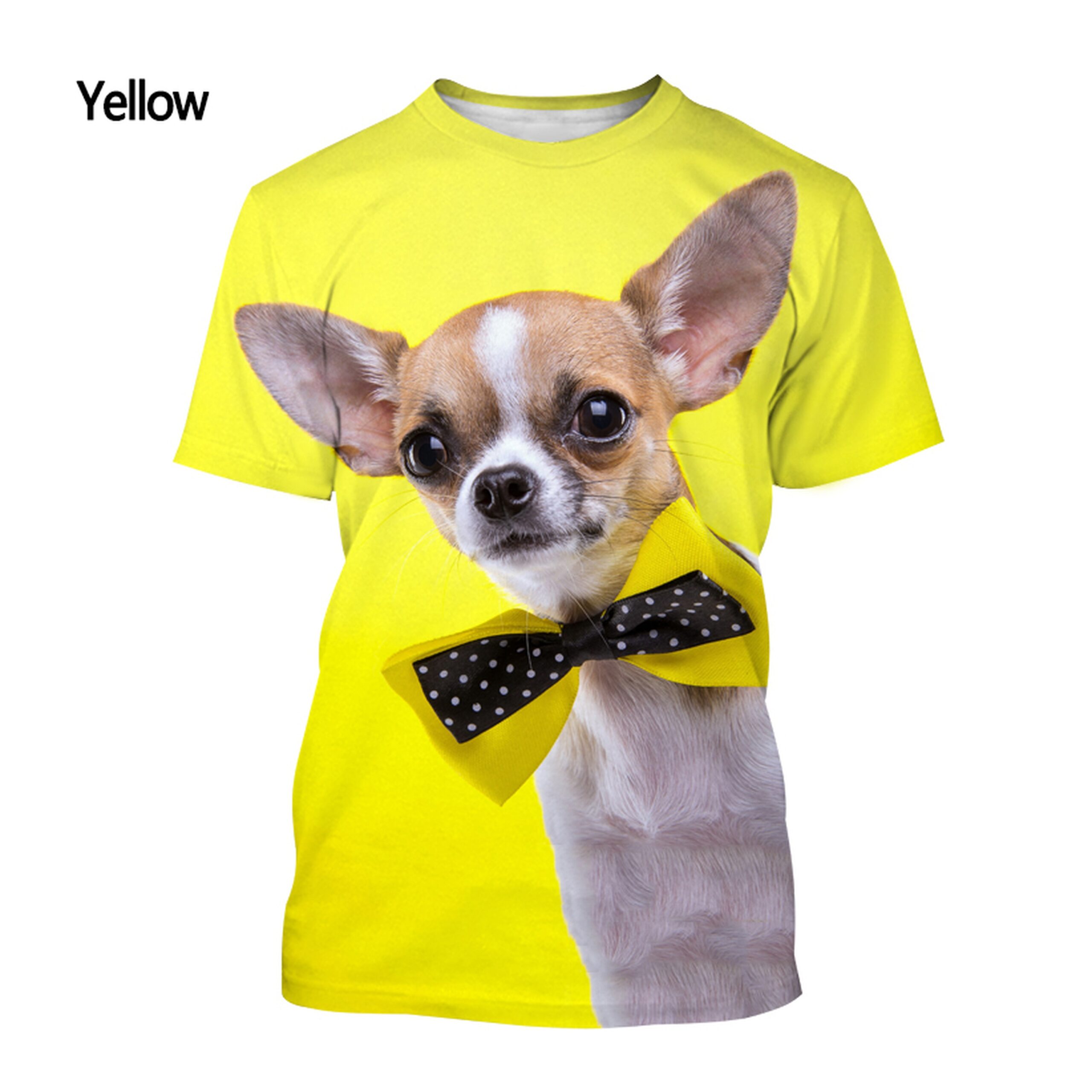 Camiseta con estampado 3d de perro Chihuahua para hombre y mujer, camisa de manga corta informal, moda de verano, 2022