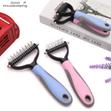 Cortador de nudos de pelo para mascotas, herramientas de eliminación de pelo de gato, cepillo de doble cara, productos para mascotas