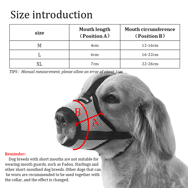 Bozal ajustable para perro, funda transpirable para la boca, Collar antiladridos, accesorios para perros