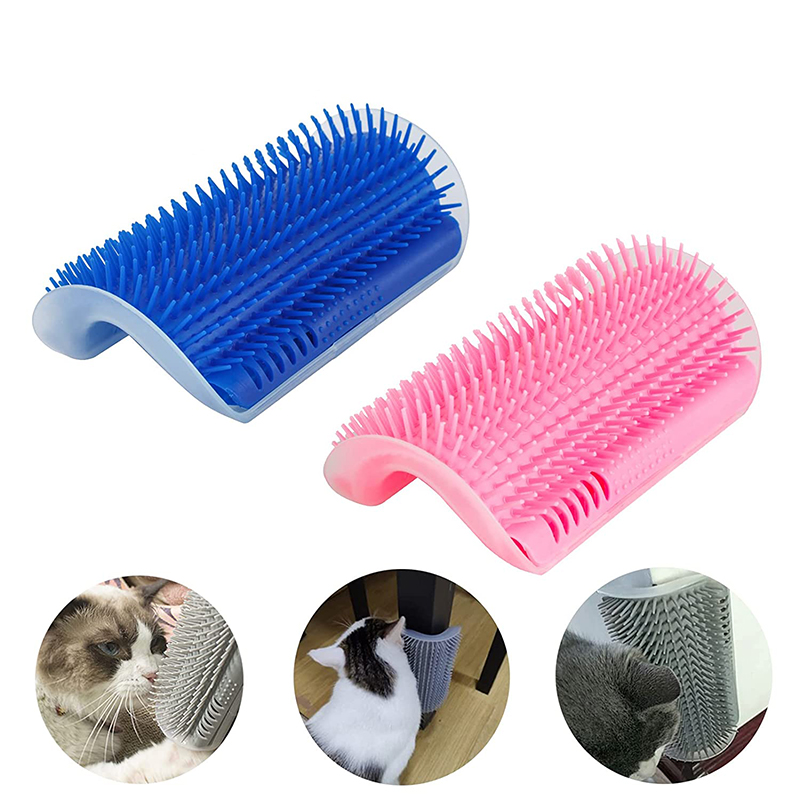 Peine extraíble para mascotas, cepillo de rascado para esquina de gato, masaje, depilación, suministros de limpieza, rascador
