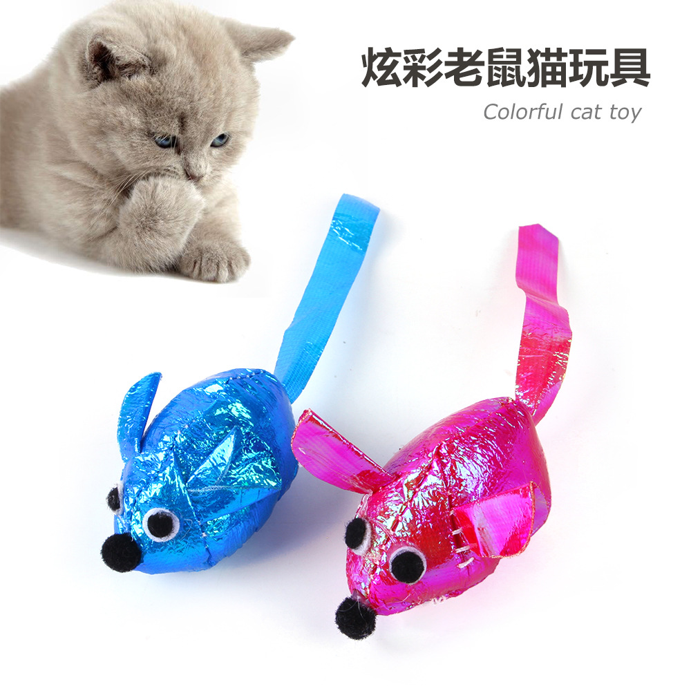 Juguete interactivo para gatos y ratones, suministros para mascotas, Mini ratón falso colorido, 6 unidades
