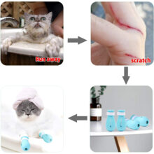 Cubierta de pie de gato antiarañazos, zapatos para gatos, botas ajustables para mascotas, lavado de baño, Protector de Pata de Gato, suministros para gatos