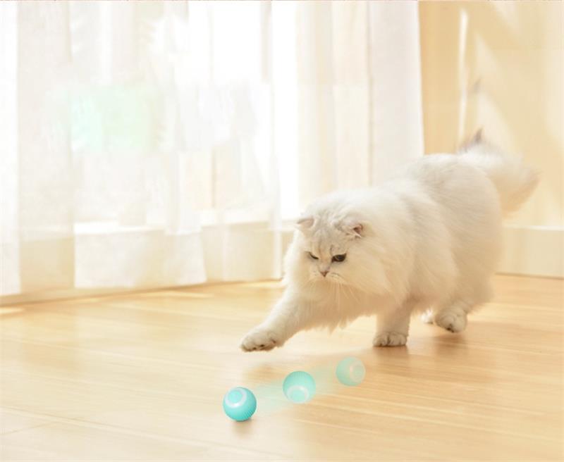 Juguetes inteligentes para gatos, bola rodante automática, juguetes eléctricos interactivos para gatos, juguetes de entrenamiento automotrices, accesorios para mascotas