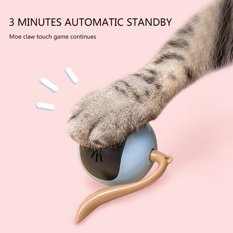 Juguete inteligente automático para gato, pelota de saltar eléctrica interactiva con USB, bola giratoria automática para mascotas, gatitos, perros y niños