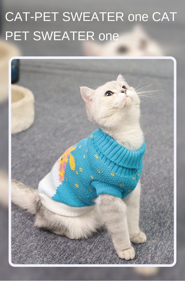Ropa de lana multicolor para mascotas, suéter informal de dos patas con solapa multicolor, ropa de lujo para perros y Mascotas