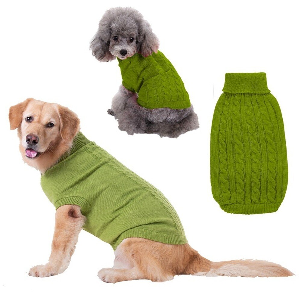 Suéter de invierno para mascotas, ropa cálida para perros pequeños, medianos y grandes, abrigo suave, trajes de punto de cuello alto para cachorros
