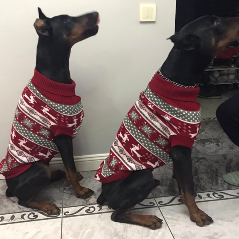 Suéter clásico con estampado de ciervo para perro grande, ropa de invierno para Mascotas, para Galgo, Labrador, jerseys, disfraz para Mascotas