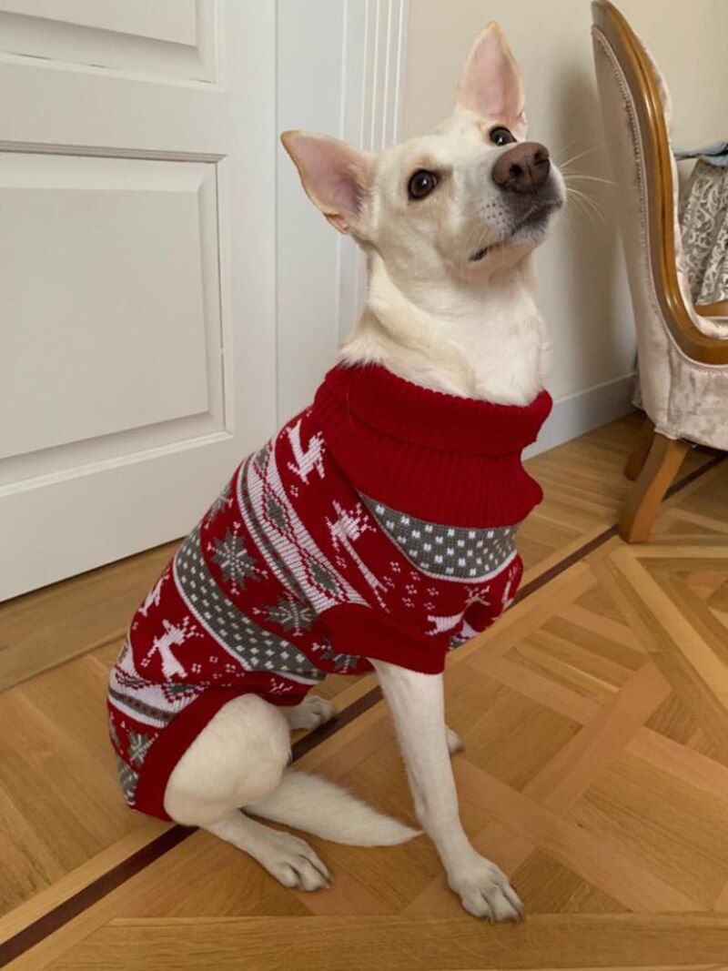 Suéter clásico con estampado de ciervo para perro grande, ropa de invierno para Mascotas, para Galgo, Labrador, jerseys, disfraz para Mascotas