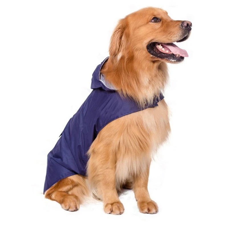 Chubasquero reflectante para perro, ropa impermeable para perros pequeños y grandes, Poncho para mascotas Golden Retriever Labrador rayape