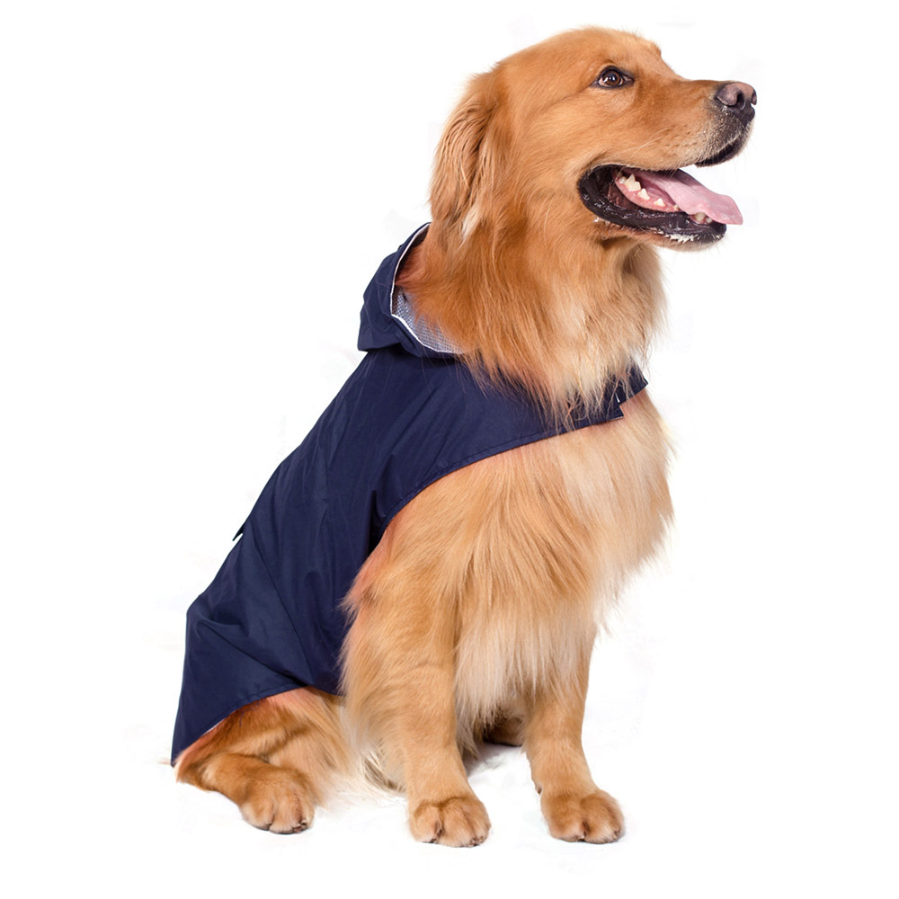 Chubasquero reflectante para perro, ropa impermeable para perros pequeños y grandes, Poncho para mascotas Golden Retriever Labrador rayape