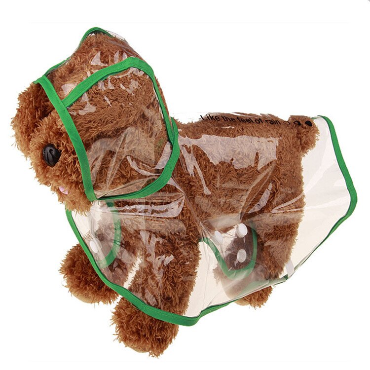 Chubasquero impermeable para perros grandes, Poncho de plástico transparente personalizado, a la moda, con borde de Color, suministros para mascotas