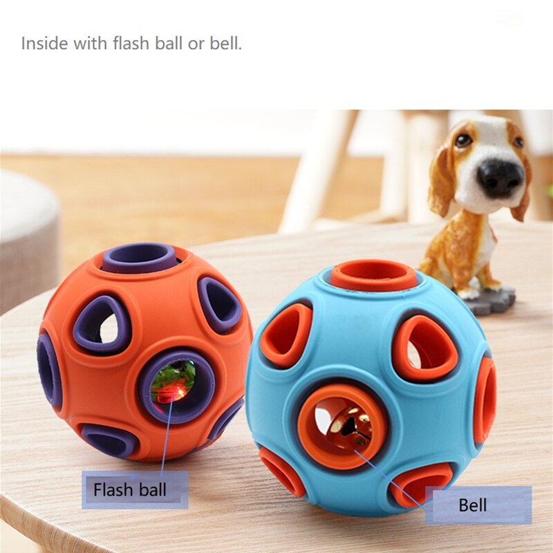 MEOWS-juguetes de entrenamiento para perros, bola para masticar con forma de anémona, campana de sonido y parpadeo, dientes de molienda duraderos, interactivo para mascotas, novedad