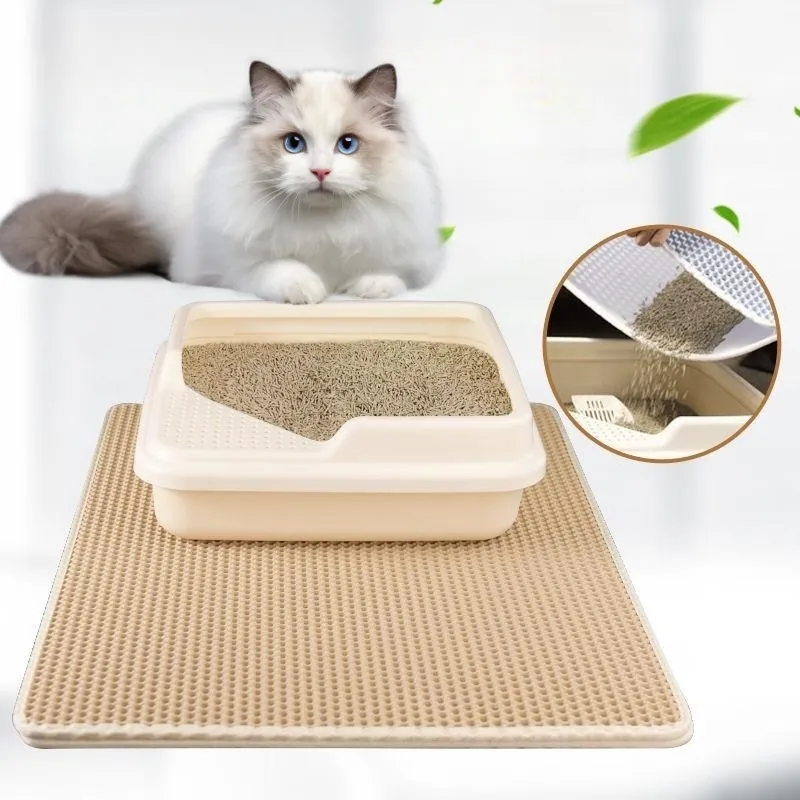 Alfombrilla antideslizante para arena de gatos, estera impermeable de doble capa para caja de arena de mascotas, almohadilla para cama, almohadilla de limpieza, accesorios para gatos, con regalo